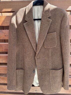 Banana Republic size 40 Men's Brown Herringbone Wool Blazer